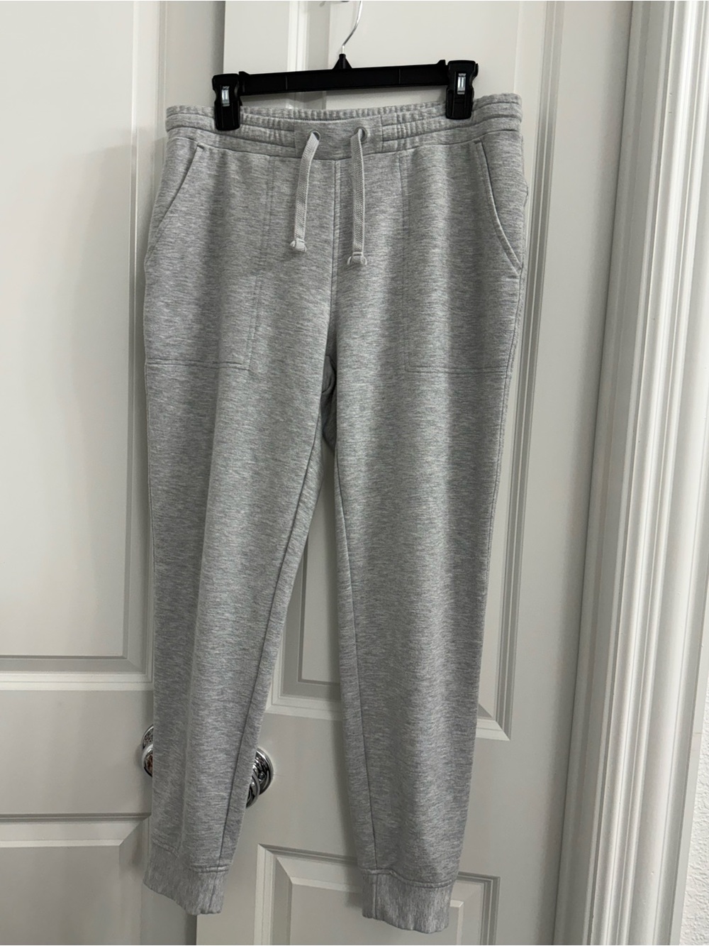 Quince Super Soft Light Gray Fleece Joggers Casual Drawstring Sweatpants Comfort